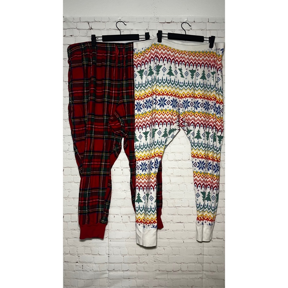 Old Navy Women's Pajama Pants Bundle Plaid Holiday Print Christmas Lounge Sz 3X